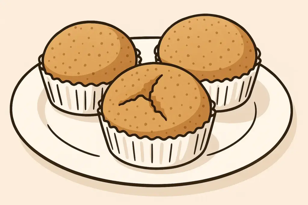 沖縄の蒸し菓子アガラサーを皿に盛って描いた横長イラスト。うむいちゃんの画風で表現したアガラサーの特徴が分かる画像